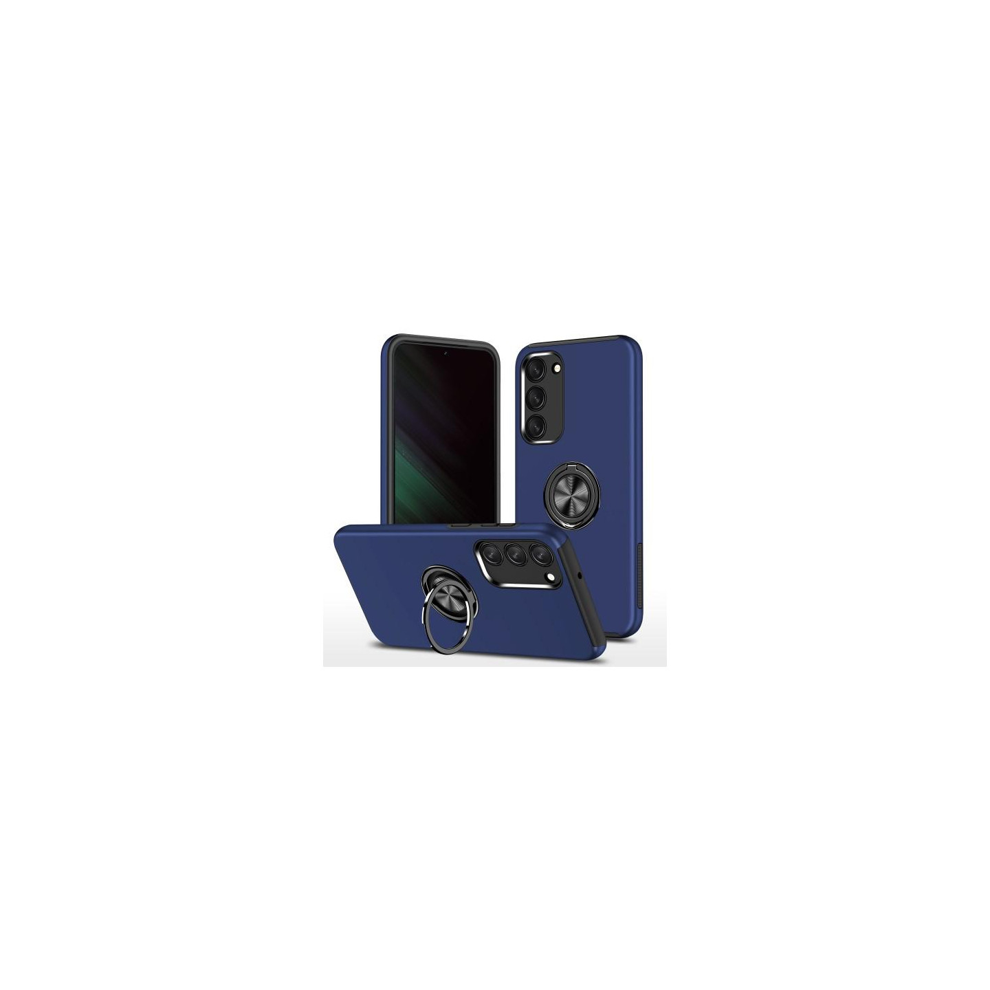 Samsung Galaxy S23 Hybrid Deksel Med Fingerring - Blå