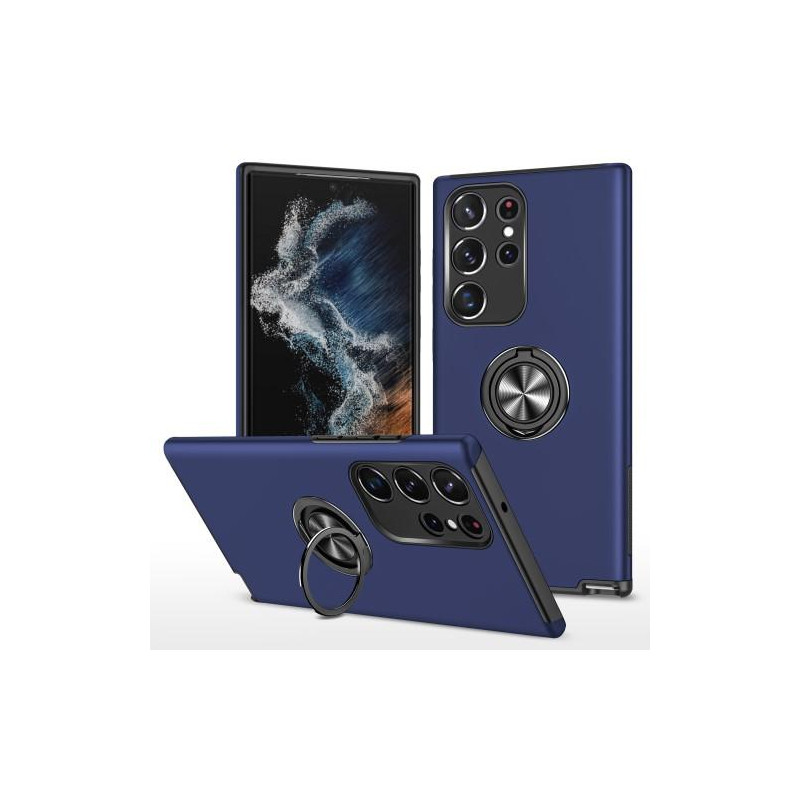 Samsung Galaxy S23 Ultra Sormenrengastuki Hybridikotelo - Sininen