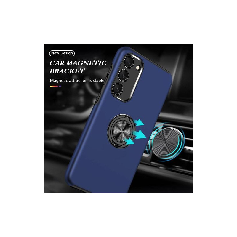 Samsung Galaxy S23 Finger Ring Kickstand Hybrid Case - Blue