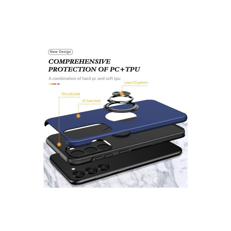 Samsung Galaxy S23 Finger Ring Kickstand Hybrid Case - Blue