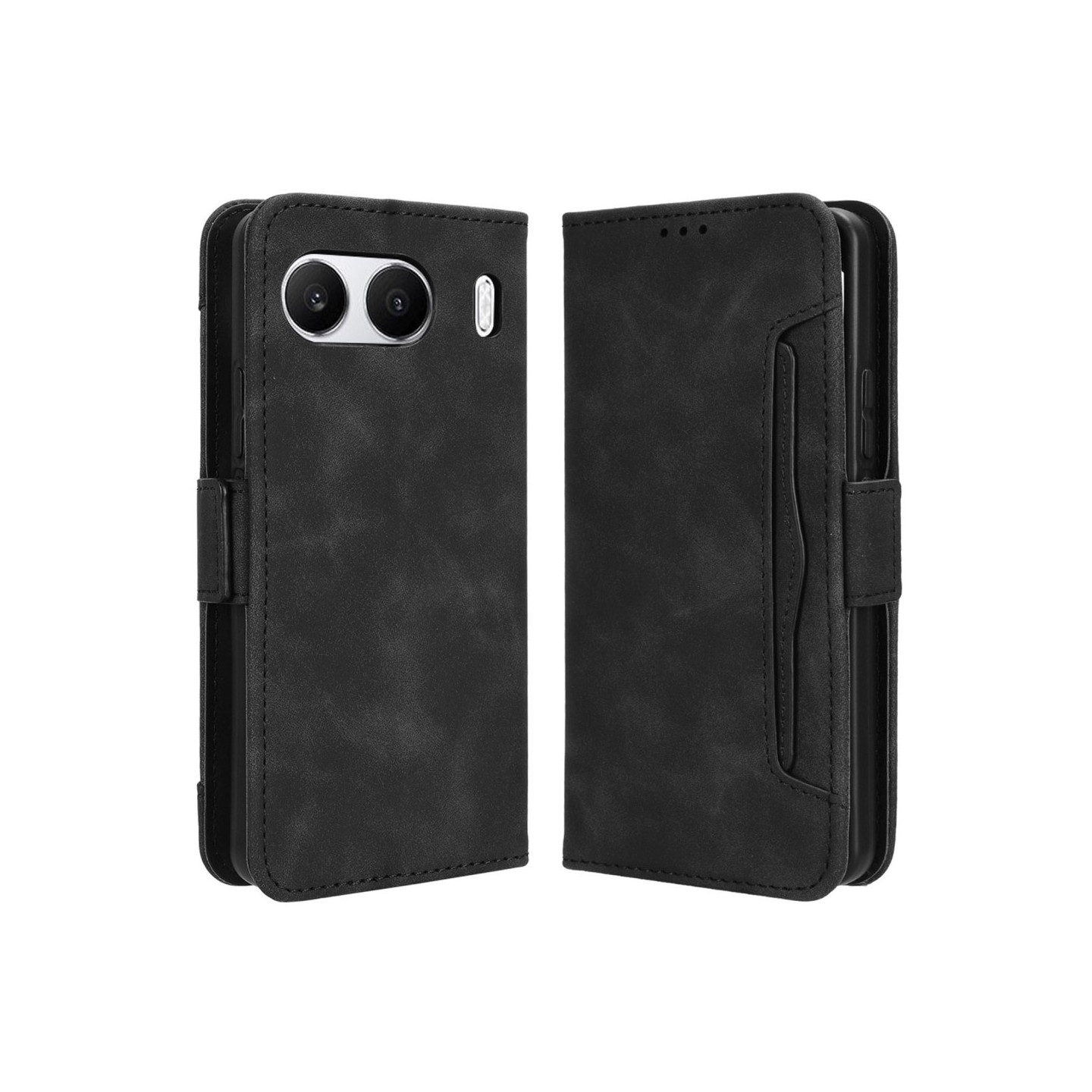 För OnePlus Nord 4 Fodral Plånboksställ Retro Struktur Telefonfodral – Svart