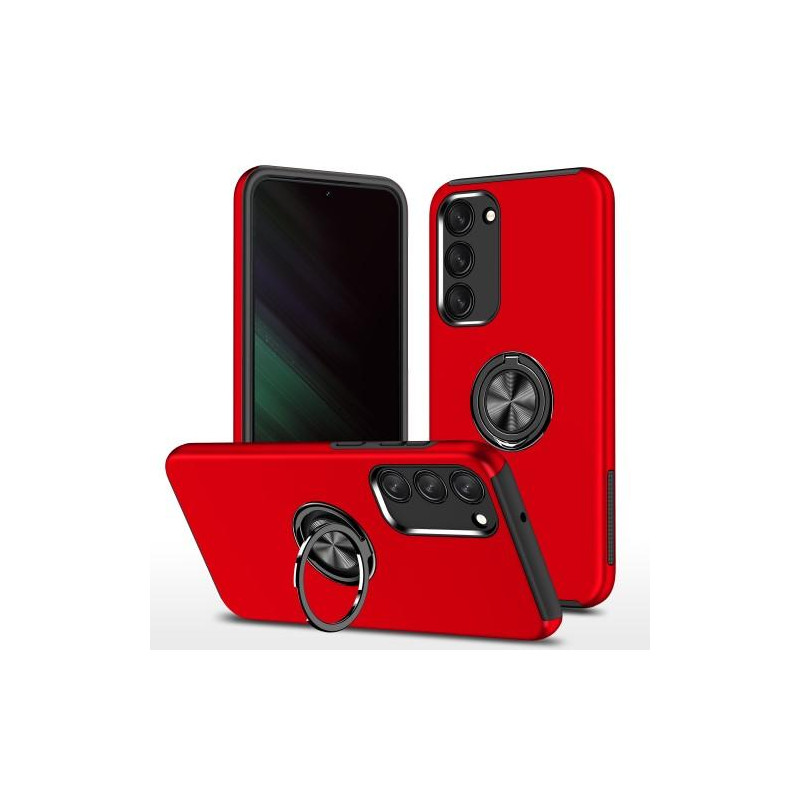 Samsung Galaxy S23 Fingerring Kickstand Hybrid Taske - Rød