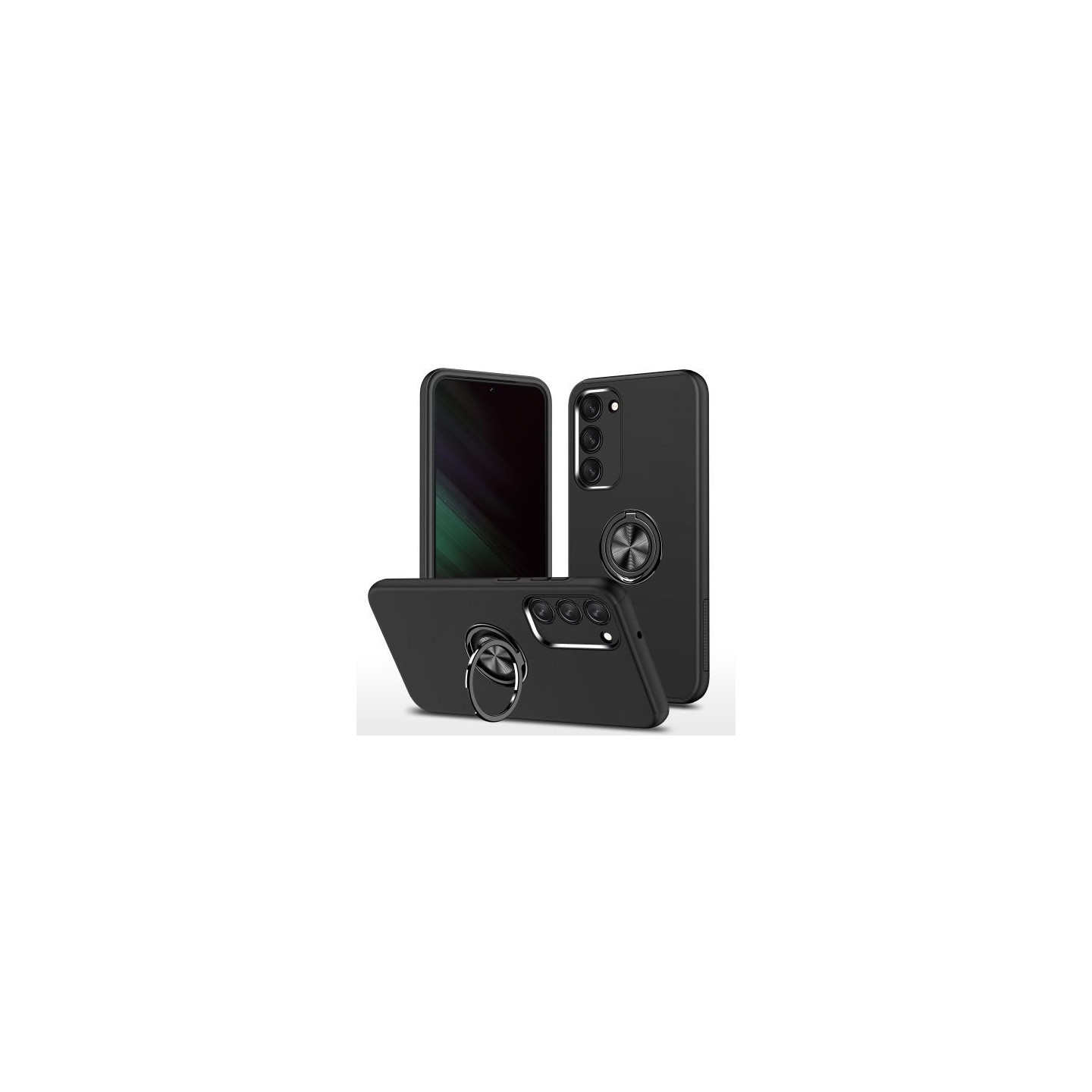 Samsung Galaxy S23 Sormirengas Sivutuen Hybridikotelo - Musta