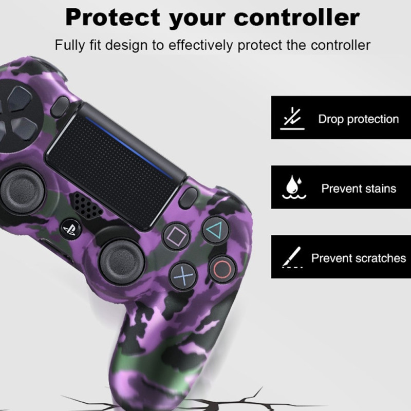 Skal för Sony PlayStation 4 Pro Slim PS4 Anti - Slip Silikon Skin Cover - Blå Y