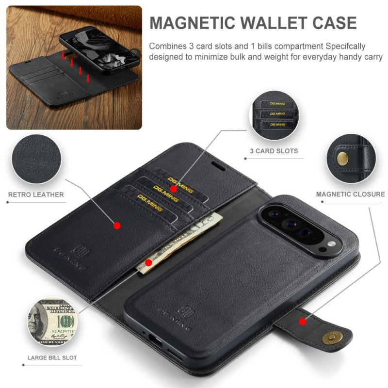 DG.MING for Google Pixel 9 Pro XL Detachable 2 - in - 1 Wallet Cover