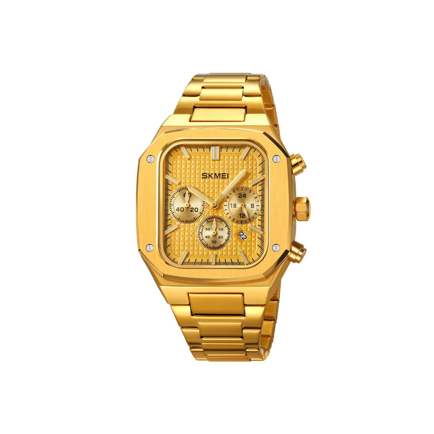 SKMEI Clock Business Quartz Watch Square Fashion Wristwatch Luminous - Gold