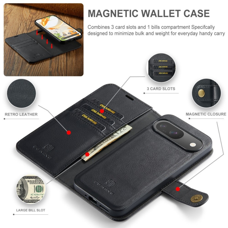 DG.MING for Google Pixel 9 / 9 Pro Detachable 2 - in - 1 Wallet Cover
