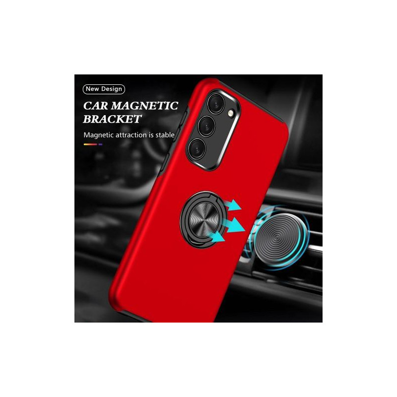 Samsung Galaxy S23 Finger Ring Kickstand Hybrid Case - Red