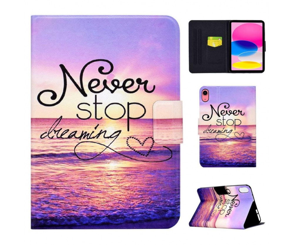 Apple iPad 10.9 2022 Vikbart fodral korthållare - Sluta Aldrig Drömma