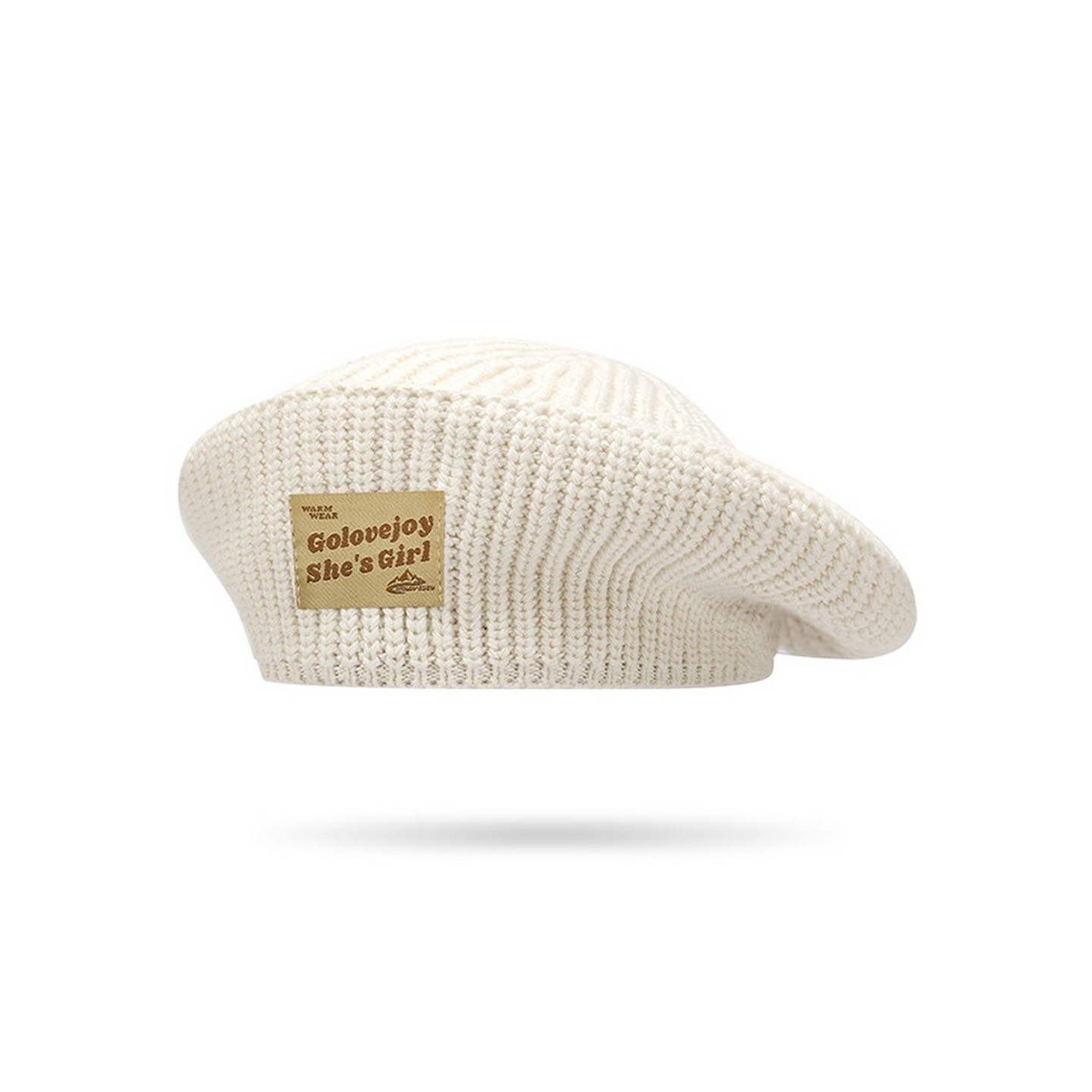 GOLOVEJOY bomullsstrikket vintervarm lue elastisk strikket berethette - beige