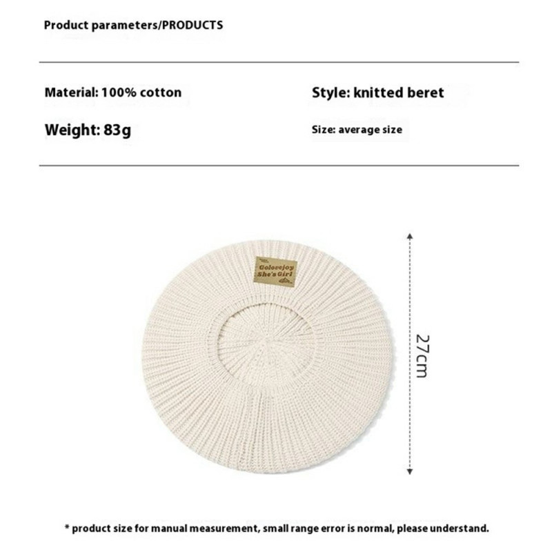 GOLOVEJOY Bomuld strikket Vinter Warm Beanie Elastisk Strikket Basker hue - Beige