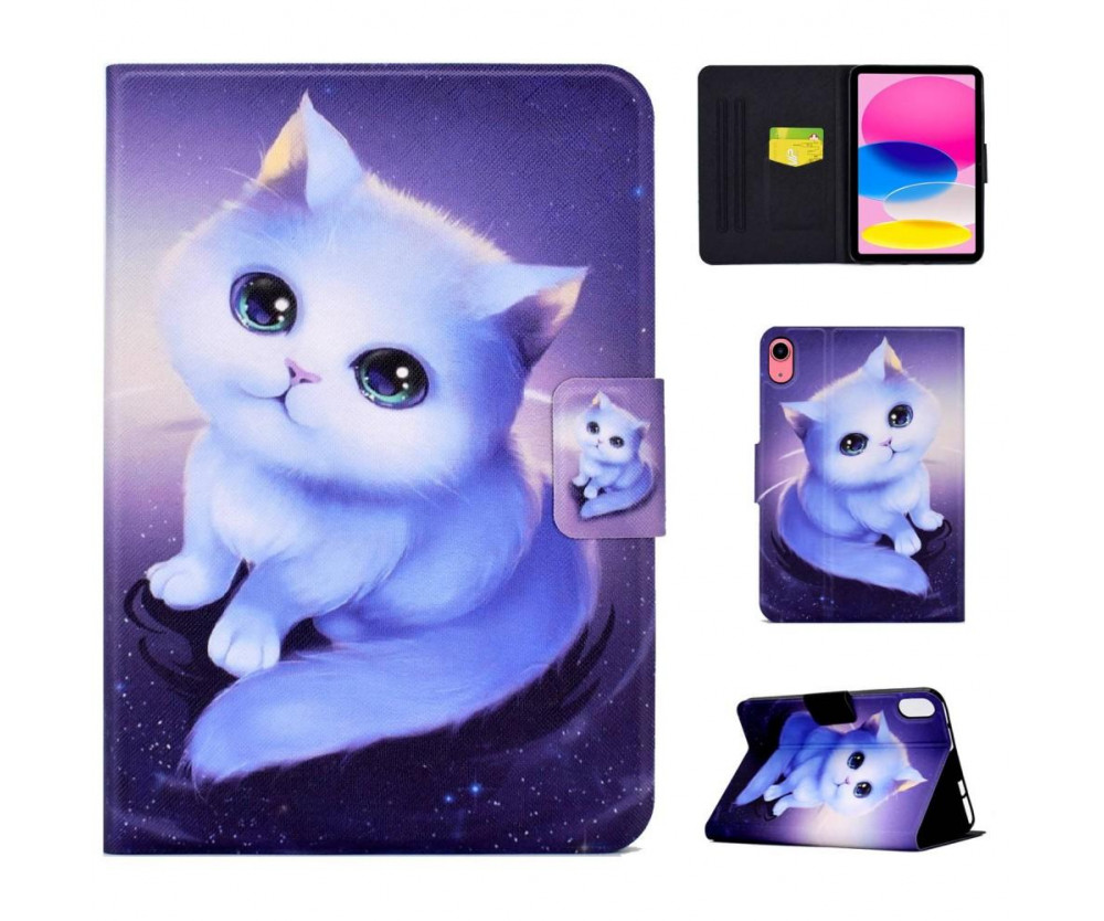 Apple iPad 10.9 2022 Vikbart fodral korthållare - Katt