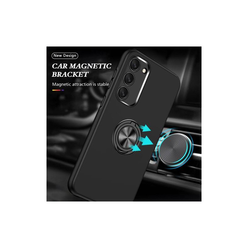 Samsung Galaxy S23 Sormirengas Sivutuen Hybridikotelo - Musta