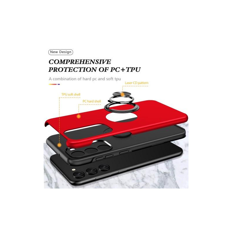 Samsung Galaxy S23 Fingerring Kickstand Hybrid Taske - Rød