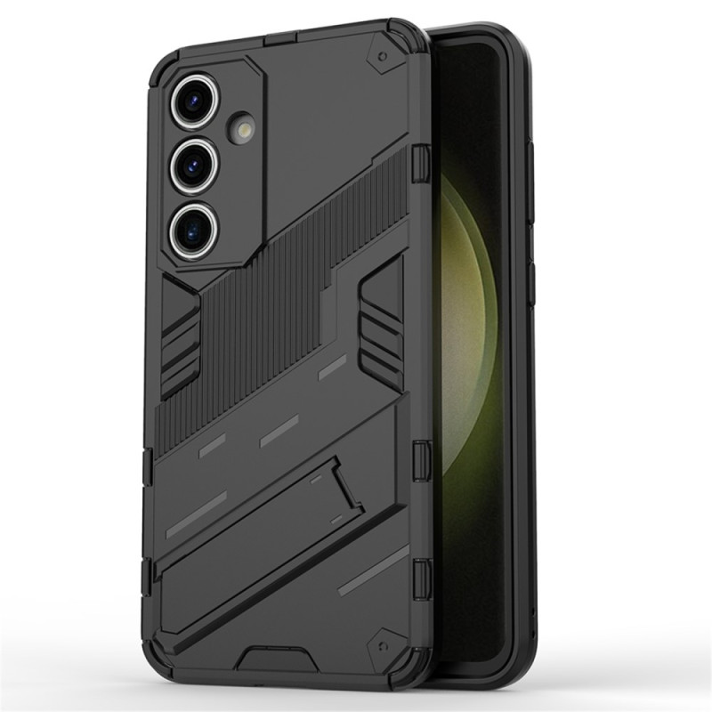 Til Samsung Galaxy S24 FE Kickstand Hybrid Hårdt PC Blødt TPU Telefoncover - Sort