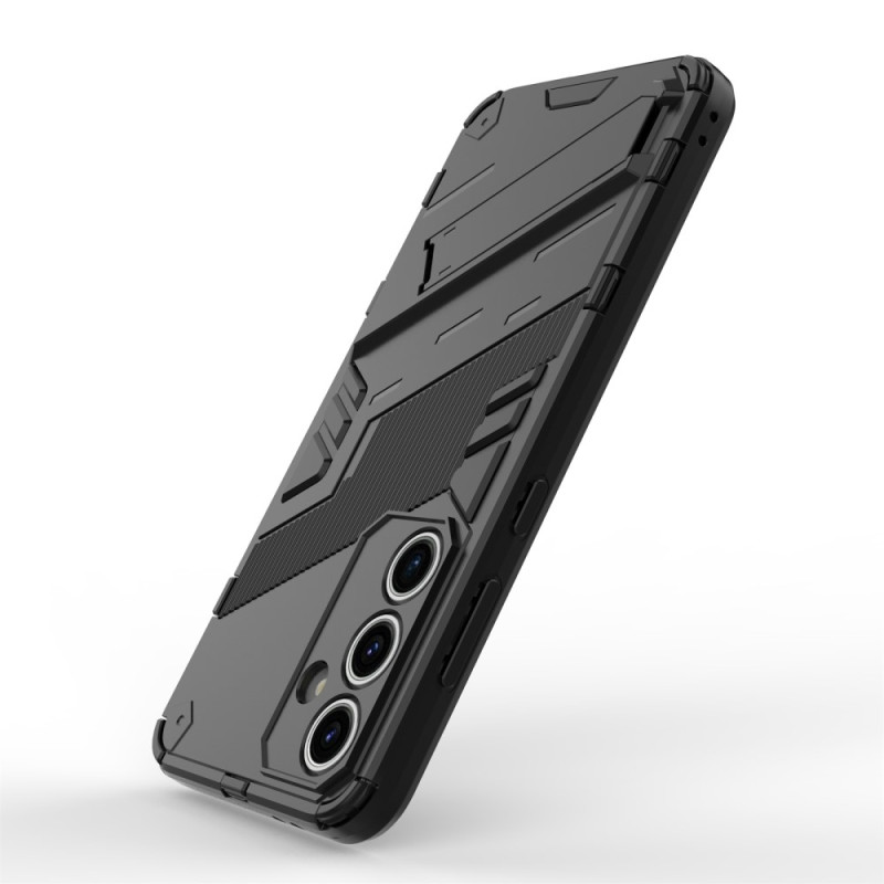 Til Samsung Galaxy S24 FE Kickstand Hybrid Hårdt PC Blødt TPU Telefoncover - Sort