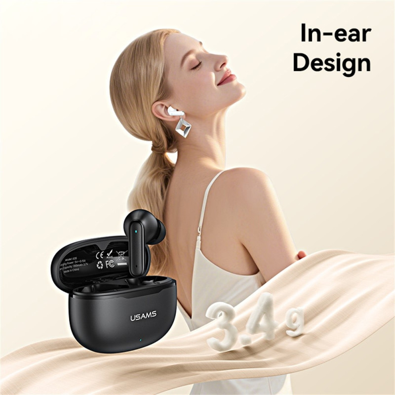 USAMS Echo E05 Langattomat Kuulokkeet In-Ear Bluetooth Dynaamiset Ajurit - Valkoinen