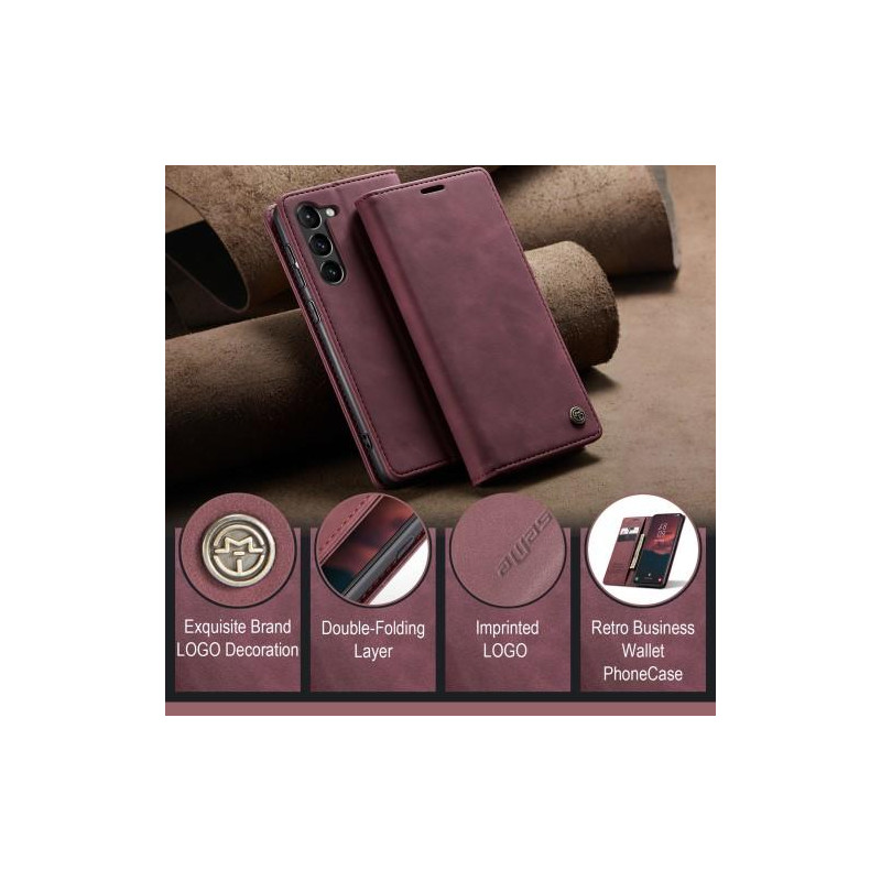 CASEME Retro Pung Taske til Samsung Galaxy S23 - Rød