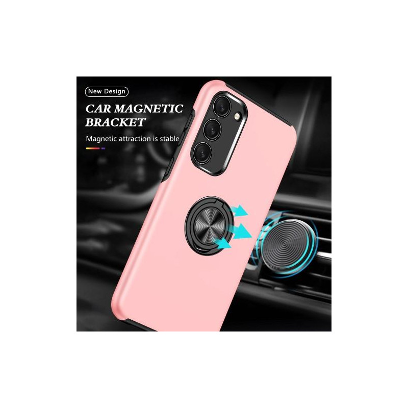 Samsung Galaxy S23 Hybrid Deksel Med Fingerring - Rose Gull