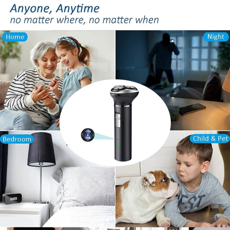Shaver indbygget HD 1080P Motion detection WiFi - kamera med 64 GB hukommelseskort