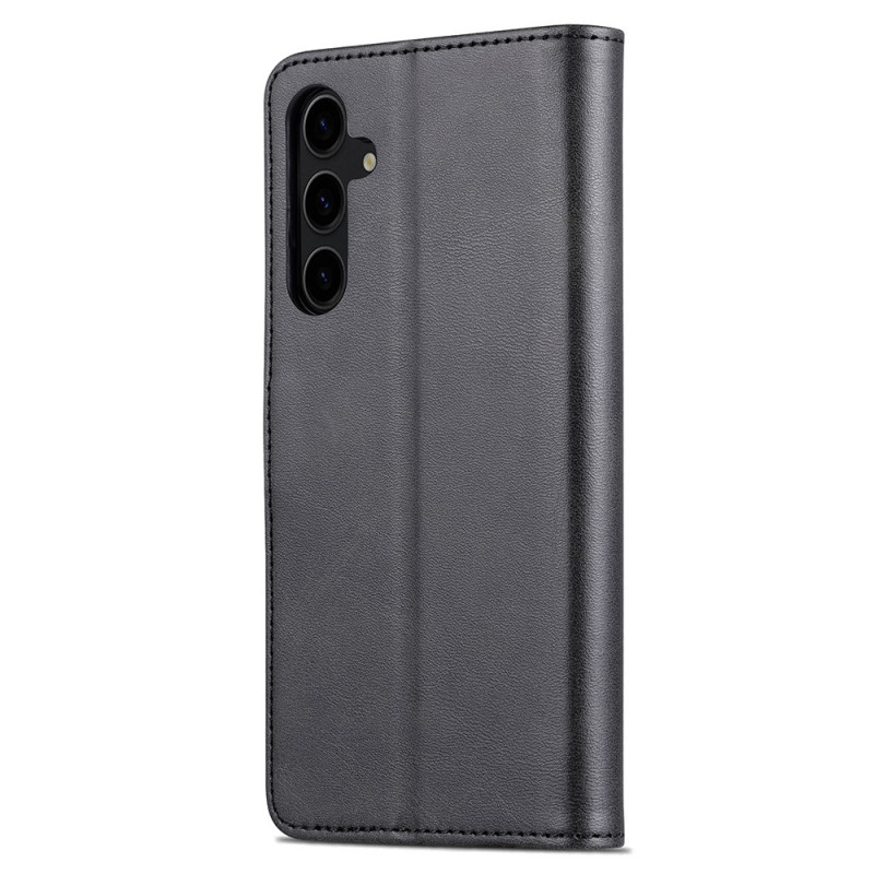 AZNS For Samsung Galaxy S24 FE Case PU Leather Phone Cover Wallet - Black