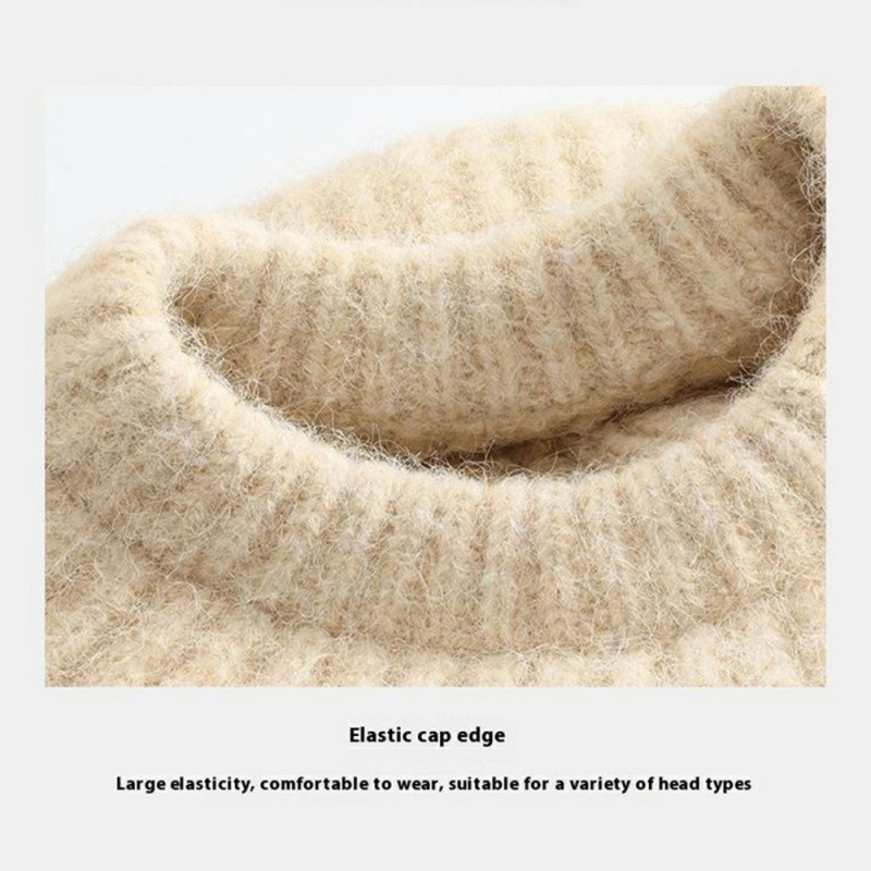 GOLOVEJOY Solid Color Winter Woolen Warm Beanie Elastic Knitted Beret Cap - Grey