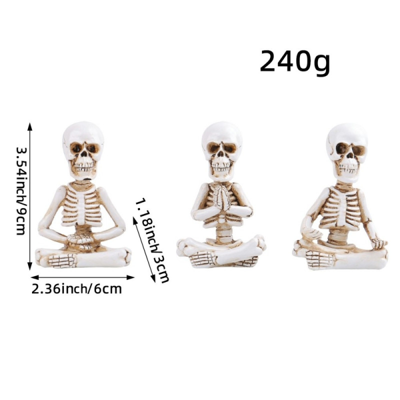 3 STK Halloween skummelt skrekkornament skummel dekorasjon festskjelettfigurer