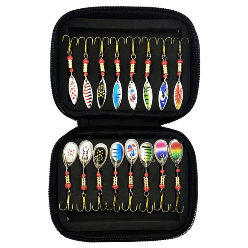 16 kpl 3g metallispinner - syötti Viehe säilytyspussilla - B