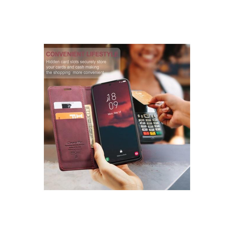 CASEME Retro Lompakkokotelo Samsung Galaxy S23 - Punainen