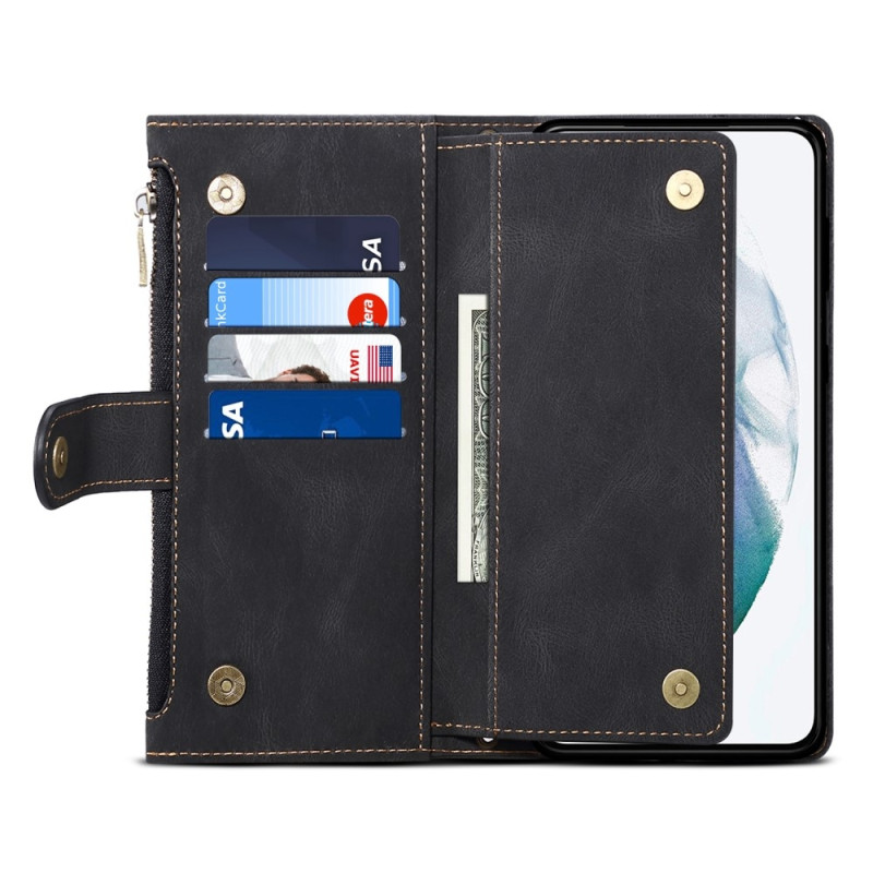 ESEBLE Star Series For Samsung Galaxy S24 FE Case Flip Phone Cover Zipper Pocket