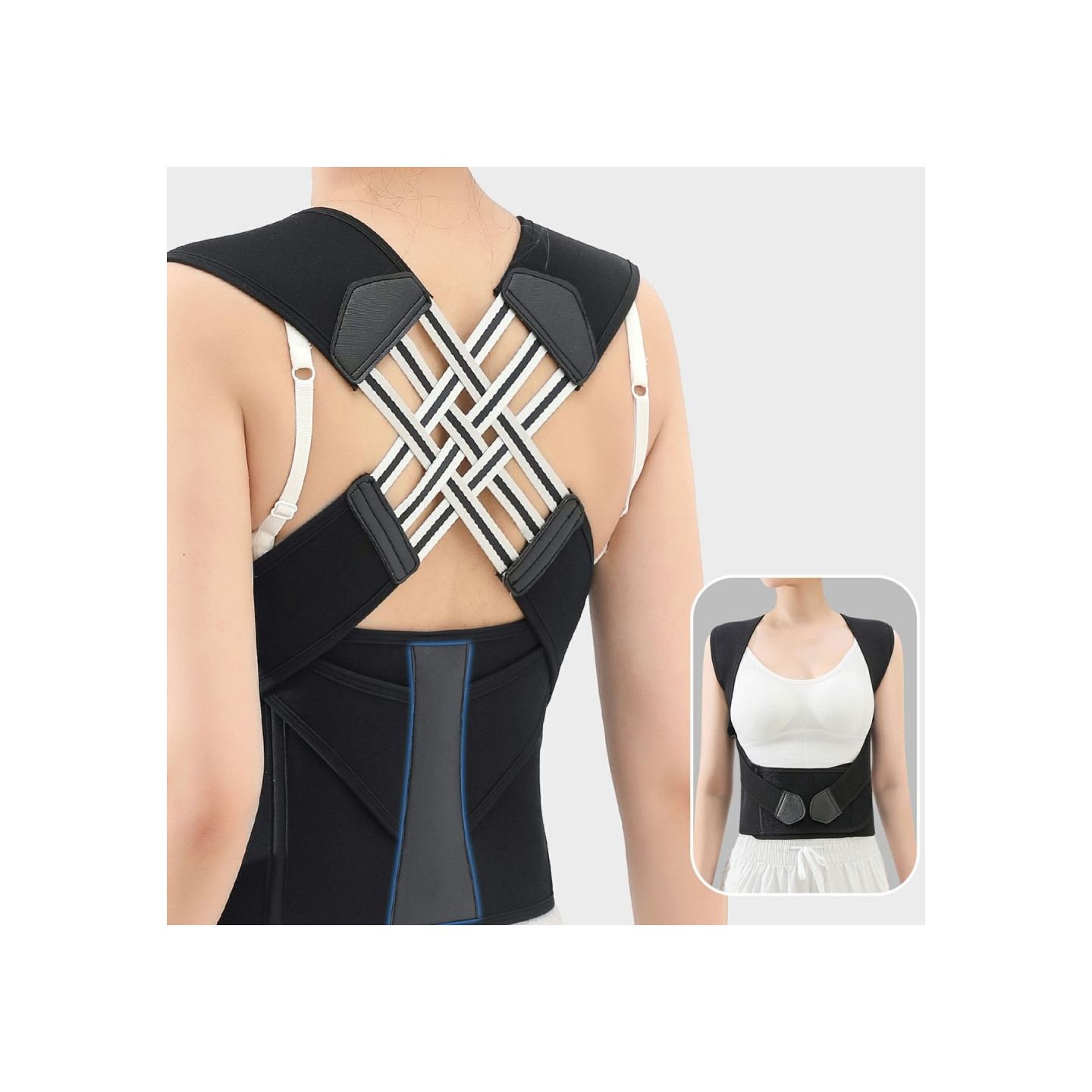 Correct Posture Back Posture Corrector Brace til mænd, kvinder - XL
