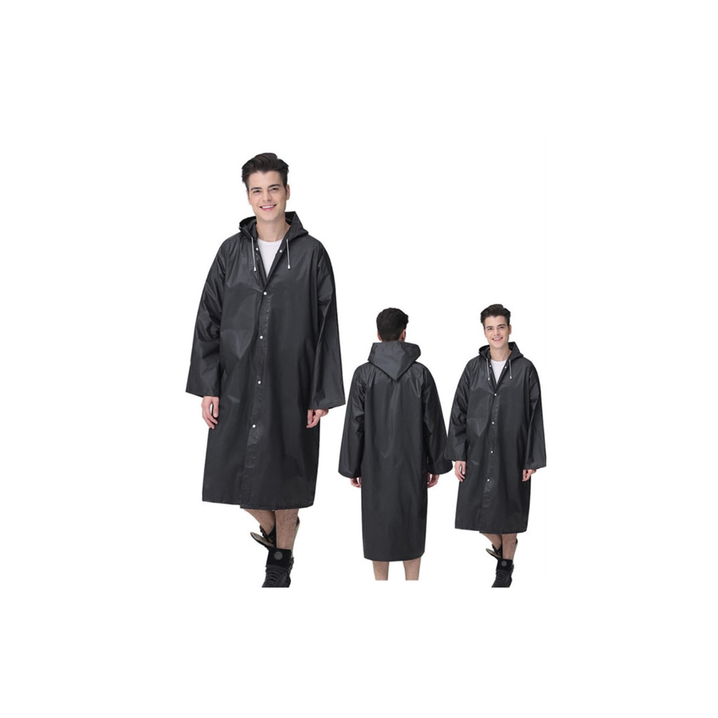 Raincoat windproof Reusable unisex rain poncho with hood