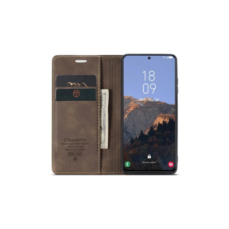CASEME Lommebok - deksel Samsung Galaxy S23 - Kaffe
