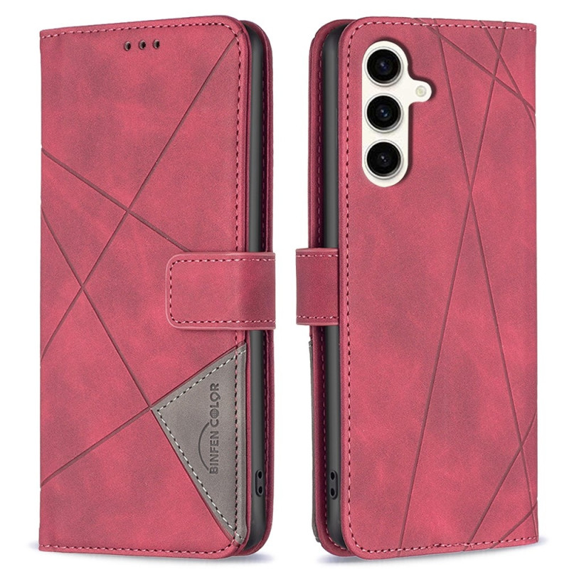 BINFEN COLOR För Samsung Galaxy S24 FE Stötsäkert Plånboksfodral – Röd