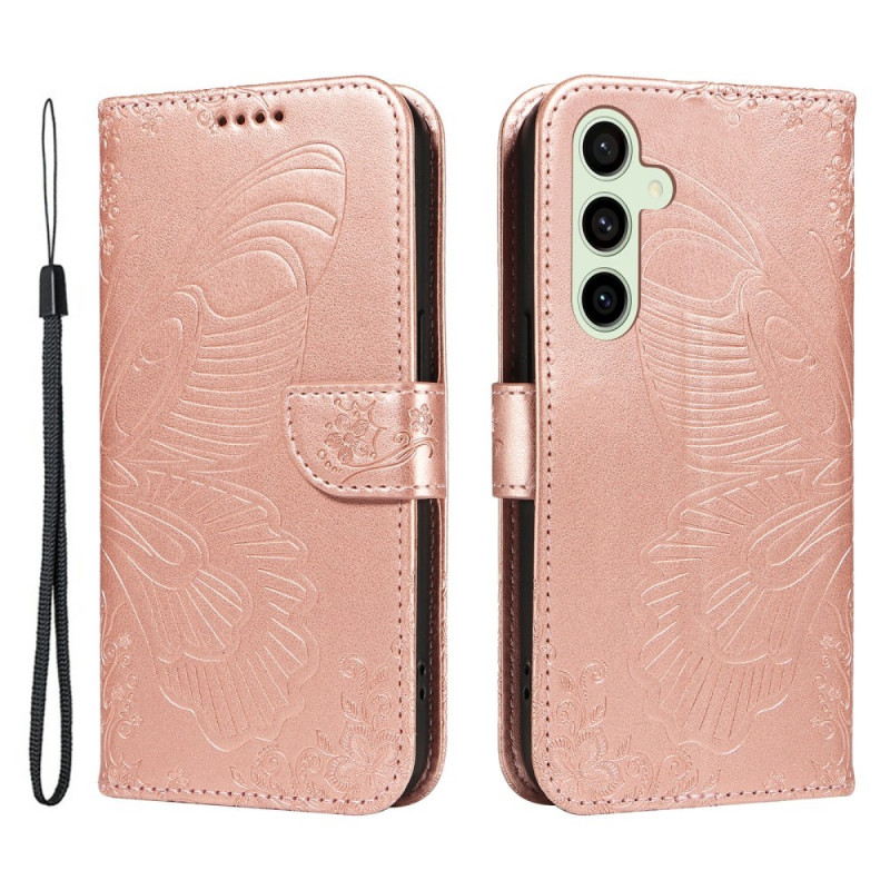 For Samsung Galaxy S24 FE Case Stand Wallet Phone Cover Butterfly Pattern