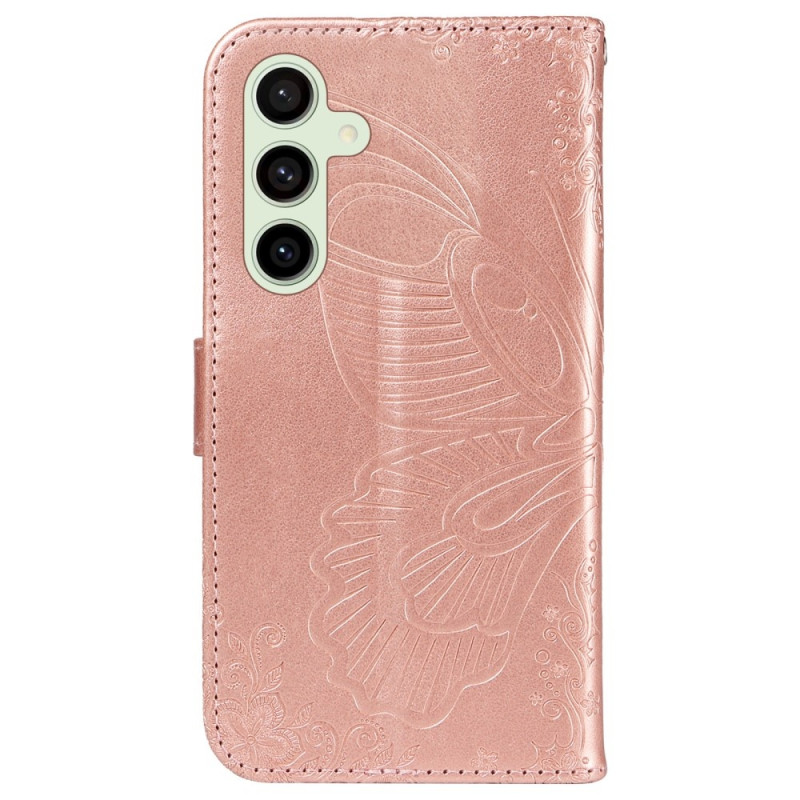 For Samsung Galaxy S24 FE Case Stand Wallet Phone Cover Butterfly Pattern