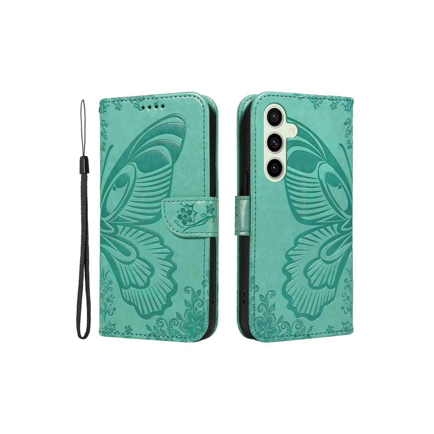 Samsung Galaxy S24 FE Kotelo Jalustallinen Lompakkokotelo Perhoskuvio