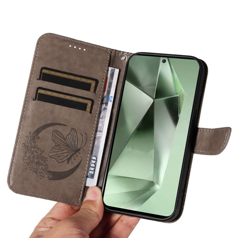 For Samsung Galaxy S24 FE Case Stand Wallet Phone Cover Butterfly Pattern