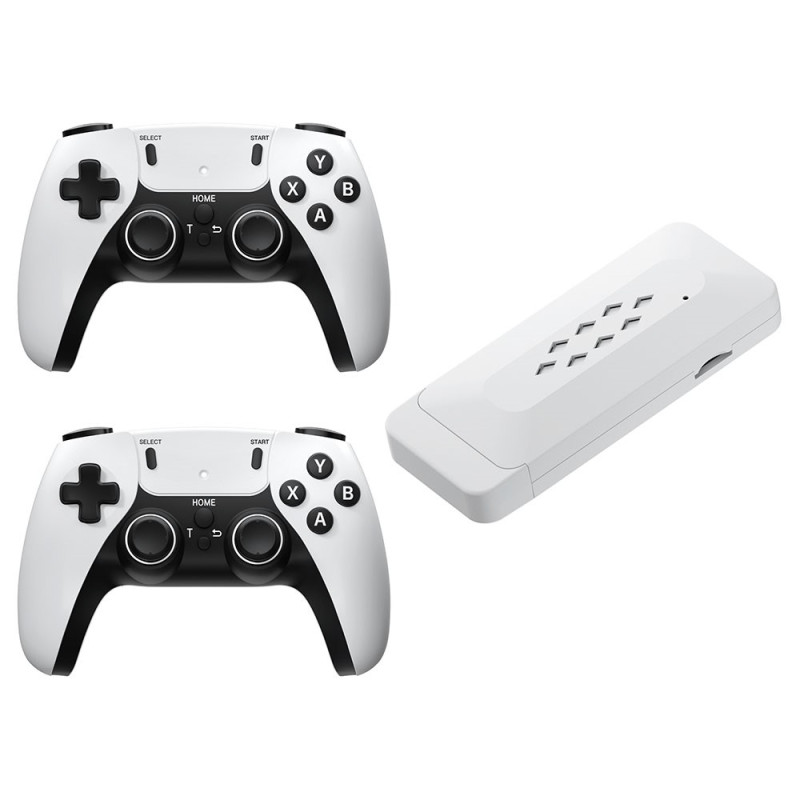 Game Stick 4K Dual 2.4G trådløse spilcontrollere med 128G 30000+ spil til tv