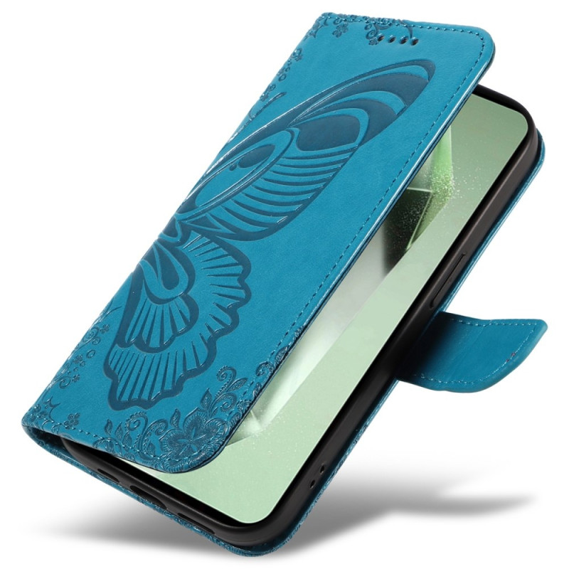 Til Samsung Galaxy S24 FE Etui Stand Tegnebog Etui Sommerfuglemønster