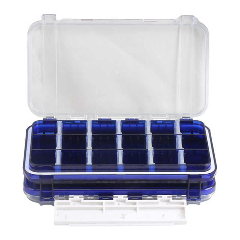 17,5x10,5x4cm Oppbevaringsboks for fiskelokk Fiskekrok Agn Dobbeltsidig