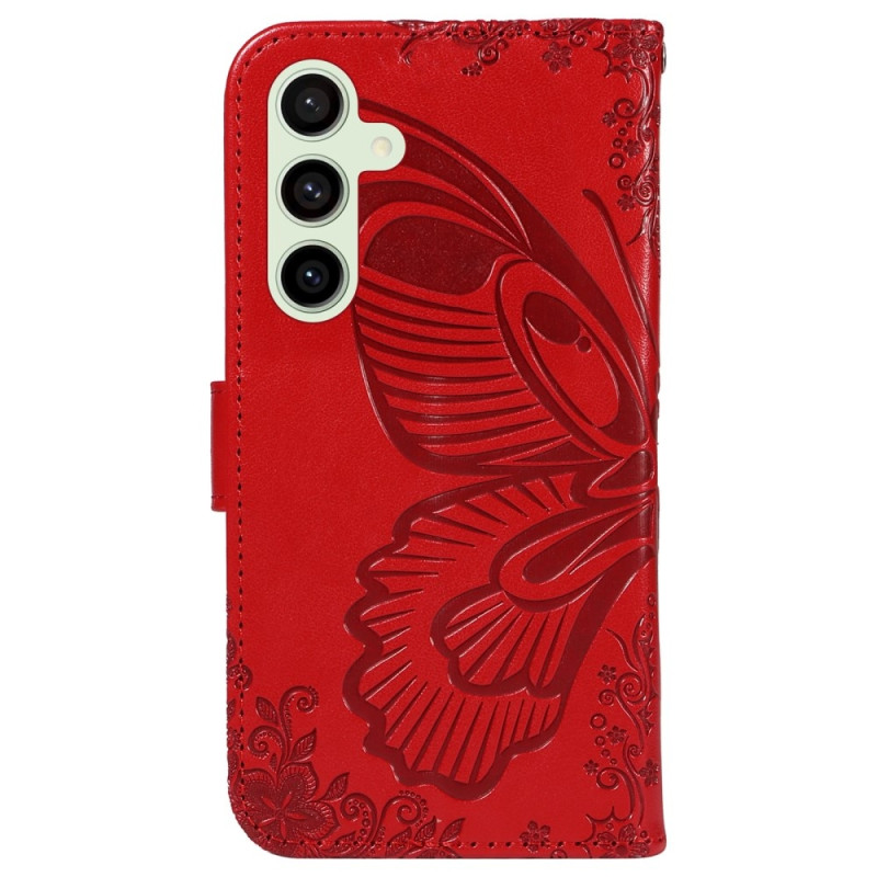For Samsung Galaxy S24 FE Case Stand Wallet Phone Cover Butterfly Pattern