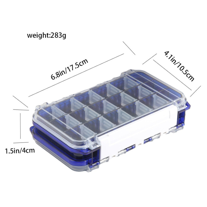 17,5x10,5x4cm Oppbevaringsboks for fiskelokk Fiskekrok Agn Dobbeltsidig
