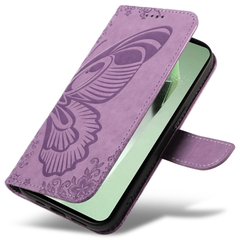 Til Samsung Galaxy S24 FE Etui Stand Tegnebog Etui Sommerfuglemønster