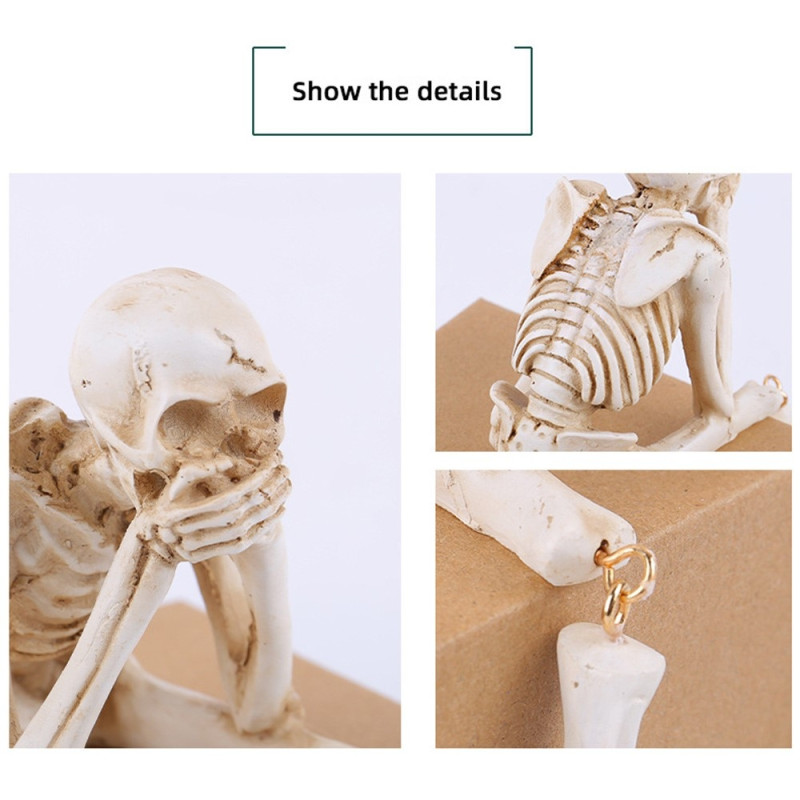 Halloween skeleton figure Spooky Skull Decoration Party Haunted - See No Evil