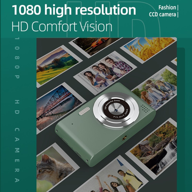 Digitalkamera 2.4 tommers IPS - skjerm HD CCD - kamera med 32 GB TF - kort+kortleser