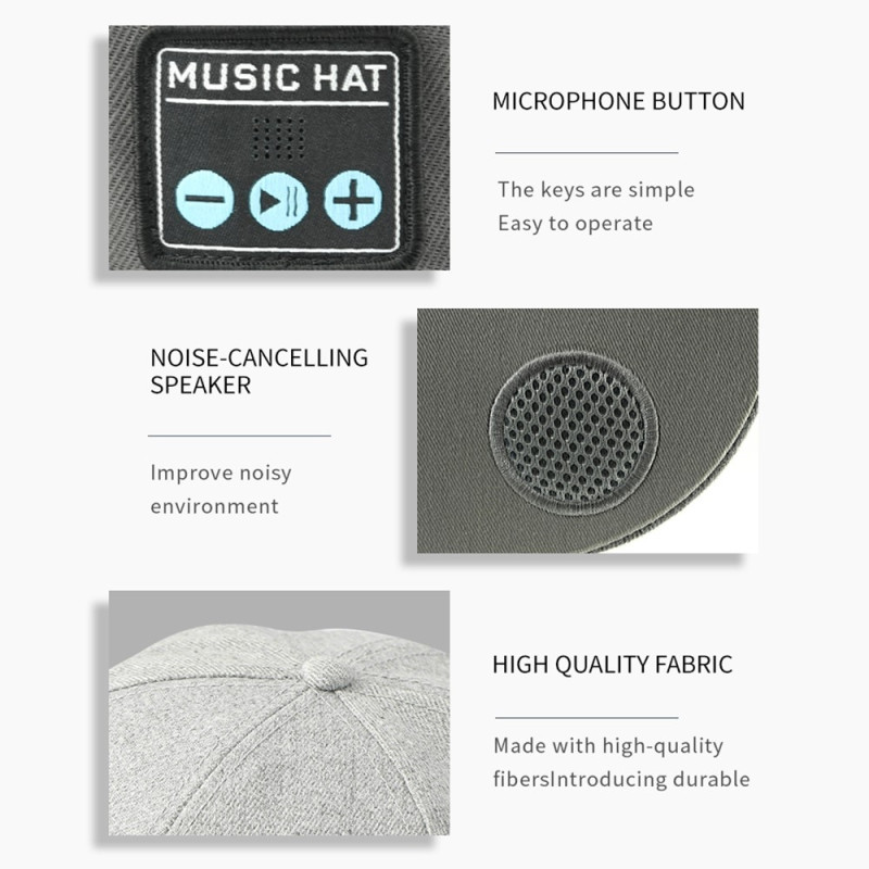 YX2 Hat Cap Langaton Bluetooth - kuulokemusiikkikaiutin Smart Cap