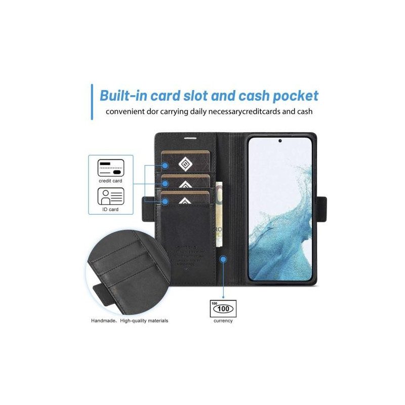 LC.IMEEKE Wallet Case for Samsung Galaxy S23 - Black