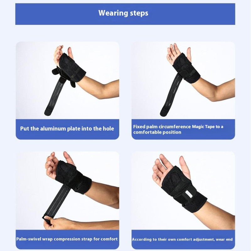 bracelet wrist support aluminum plate for carpal tunnel arthritis - left hand