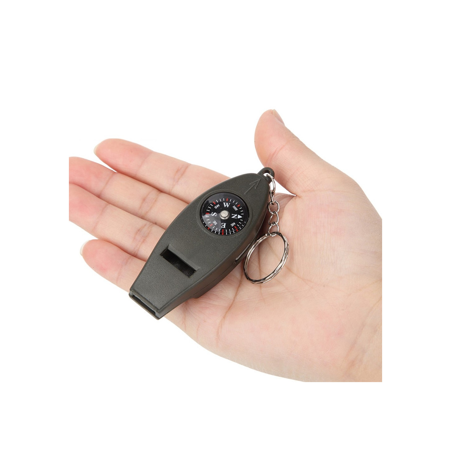 Multifunktion 4 i 1 fløjte Forstørrelsesglas kompas termometer